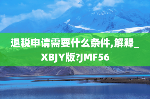 退税申请需要什么条件,解释_XBJY版?JMF56