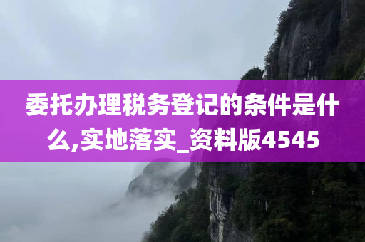 委托办理税务登记的条件是什么,实地落实_资料版4545