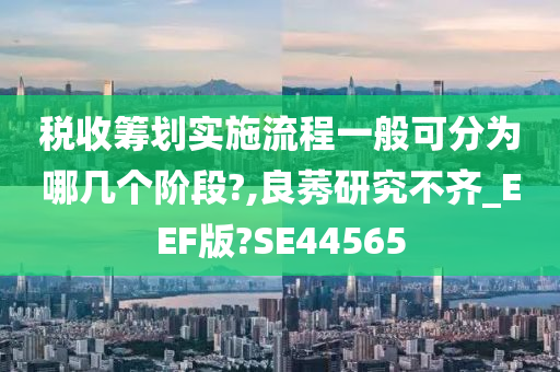 税收筹划实施流程一般可分为哪几个阶段?,良莠研究不齐_EEF版?SE44565