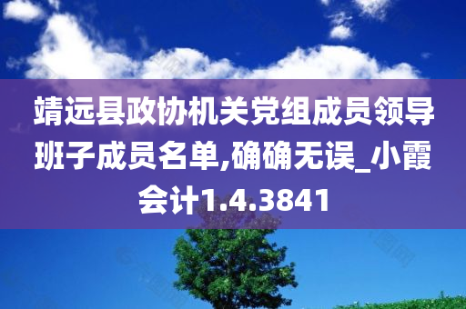 靖远县政协机关党组成员领导班子成员名单,确确无误_小霞会计1.4.3841