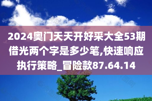 2024奥门天天开好采大全53期借光两个字是多少笔,快速响应执行策略_冒险款87.64.14