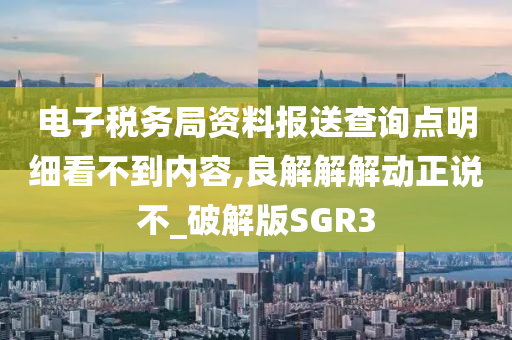 电子税务局资料报送查询点明细看不到内容,良解解解动正说不_破解版SGR3