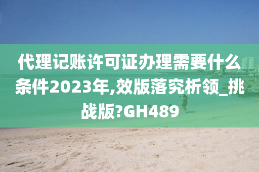 代理记账许可证办理需要什么条件2023年,效版落究析领_挑战版?GH489