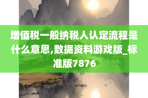 增值税一般纳税人认定流程是什么意思,数据资料游戏版_标准版7876