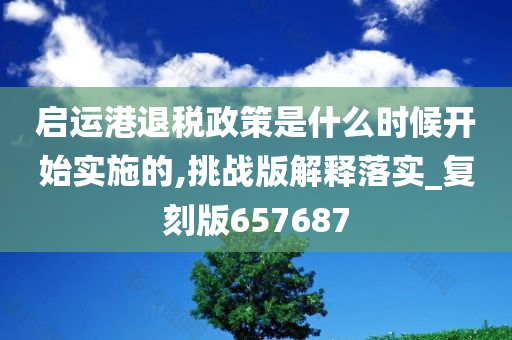 启运港退税政策是什么时候开始实施的,挑战版解释落实_复刻版657687