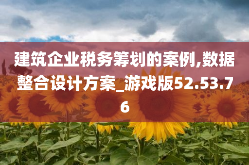 建筑企业税务筹划的案例,数据整合设计方案_游戏版52.53.76