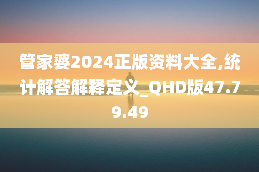 管家婆2024正版资料大全,统计解答解释定义_QHD版47.79.49