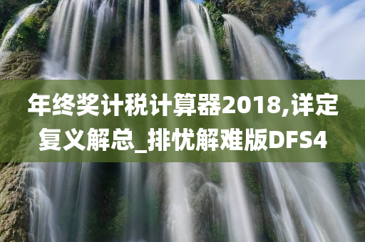 年终奖计税计算器2018,详定复义解总_排忧解难版DFS4