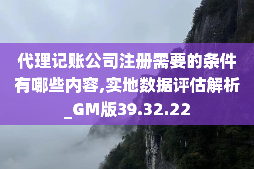 代理记账公司注册需要的条件有哪些内容,实地数据评估解析_GM版39.32.22