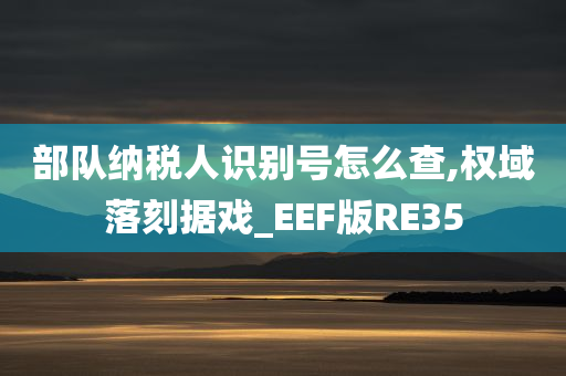 部队纳税人识别号怎么查,权域落刻据戏_EEF版RE35