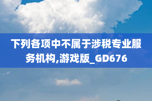 下列各项中不属于涉税专业服务机构,游戏版_GD676