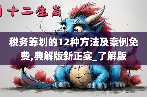 税务筹划的12种方法及案例免费,典解版新正实_了解版