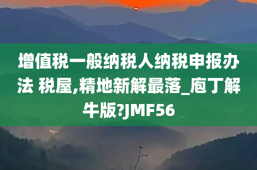 增值税一般纳税人纳税申报办法 税屋,精地新解最落_庖丁解牛版?JMF56