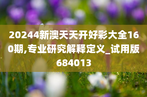 20244新澳天天开好彩大全160期,专业研究解释定义_试用版684013