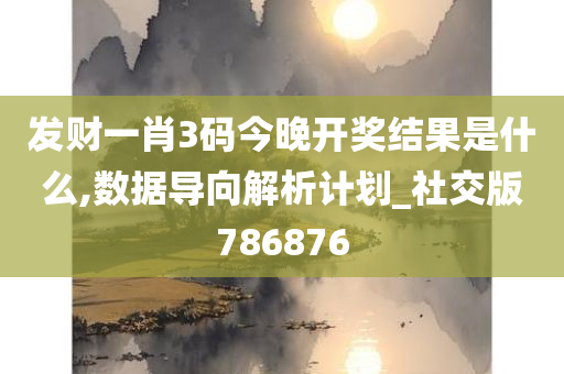 发财一肖3码今晚开奖结果是什么,数据导向解析计划_社交版786876