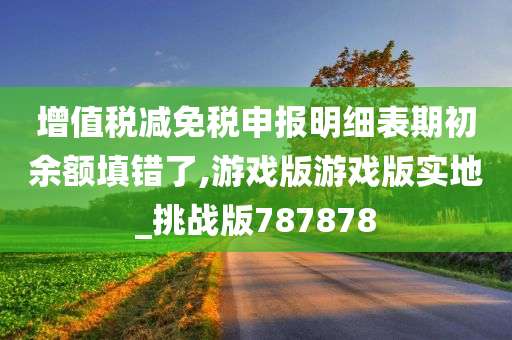 增值税减免税申报明细表期初余额填错了,游戏版游戏版实地_挑战版787878