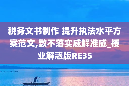 税务文书制作 提升执法水平方案范文,数不落实威解准威_授业解惑版RE35