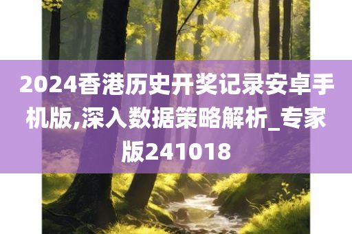 2024香港历史开奖记录安卓手机版,深入数据策略解析_专家版241018