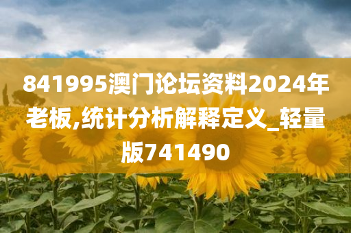 841995澳门论坛资料2024年老板,统计分析解释定义_轻量版741490