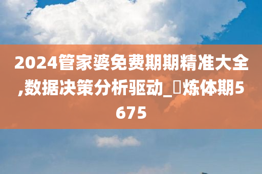 2024管家婆免费期期精准大全,数据决策分析驱动_‌炼体期5675