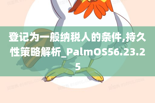 登记为一般纳税人的条件,持久性策略解析_PalmOS56.23.25