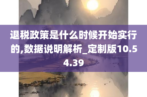 退税政策是什么时候开始实行的,数据说明解析_定制版10.54.39