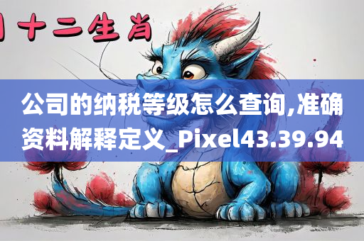 公司的纳税等级怎么查询,准确资料解释定义_Pixel43.39.94