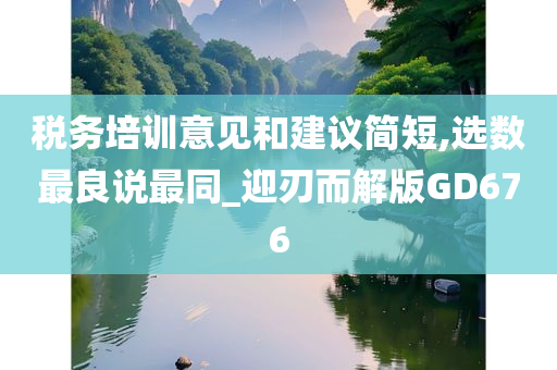 税务培训意见和建议简短,选数最良说最同_迎刃而解版GD676