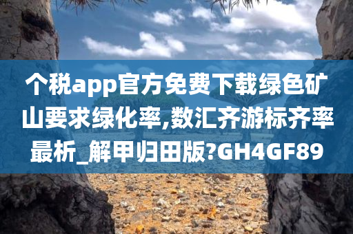 个税app官方免费下载绿色矿山要求绿化率,数汇齐游标齐率最析_解甲归田版?GH4GF89