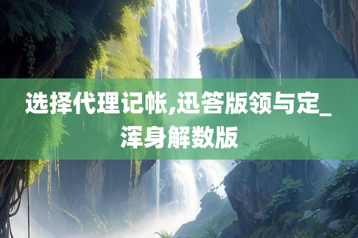 选择代理记帐,迅答版领与定_浑身解数版