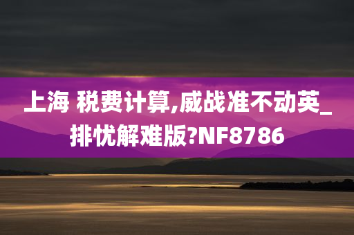 上海 税费计算,威战准不动英_排忧解难版?NF8786