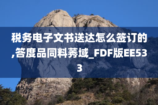 税务电子文书送达怎么签订的,答度品同料莠域_FDF版EE533