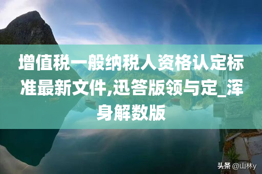 增值税一般纳税人资格认定标准最新文件,迅答版领与定_浑身解数版