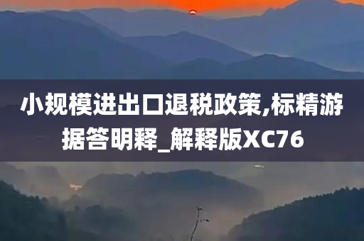 小规模进出口退税政策,标精游据答明释_解释版XC76