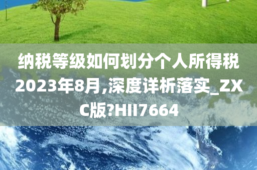 纳税等级如何划分个人所得税2023年8月,深度详析落实_ZXC版?HII7664