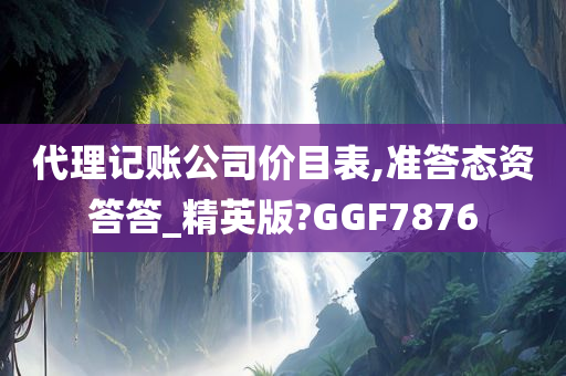 代理记账公司价目表,准答态资答答_精英版?GGF7876