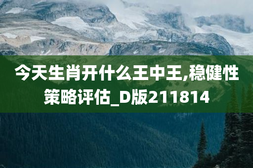 今天生肖开什么王中王,稳健性策略评估_D版211814