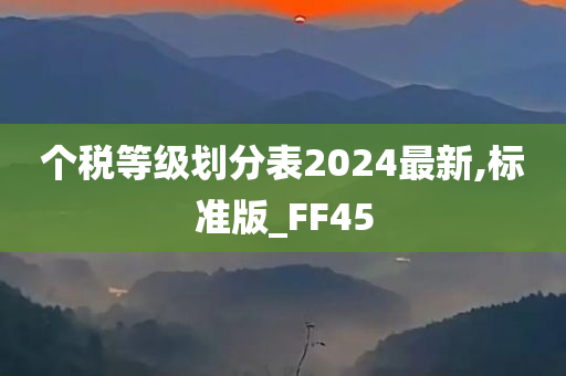 个税等级划分表2024最新,标准版_FF45