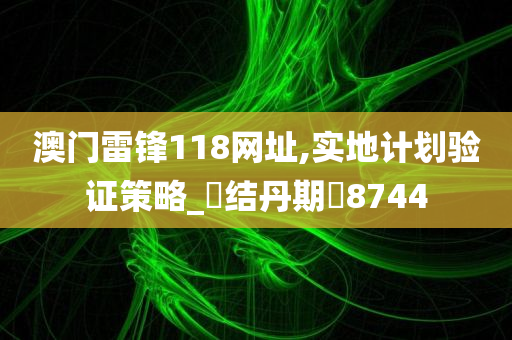 澳门雷锋118网址,实地计划验证策略_‌结丹期‌8744