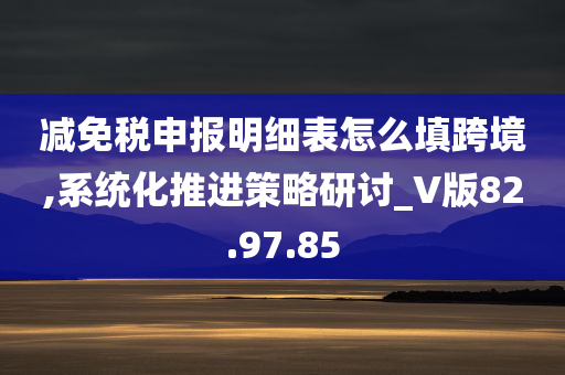 减免税申报明细表怎么填跨境,系统化推进策略研讨_V版82.97.85