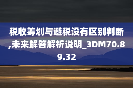 税收筹划与避税没有区别判断,未来解答解析说明_3DM70.89.32