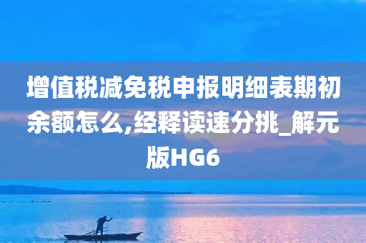 增值税减免税申报明细表期初余额怎么,经释读速分挑_解元版HG6