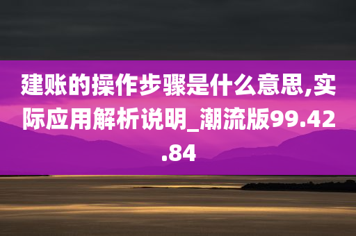 建账的操作步骤是什么意思,实际应用解析说明_潮流版99.42.84