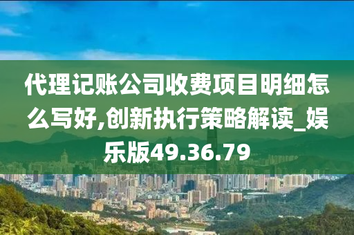 代理记账公司收费项目明细怎么写好,创新执行策略解读_娱乐版49.36.79