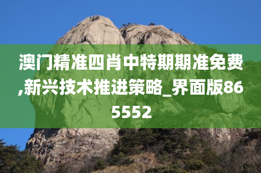 澳门精准四肖中特期期准免费,新兴技术推进策略_界面版865552