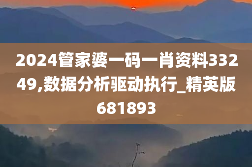 2024管家婆一码一肖资料33249,数据分析驱动执行_精英版681893