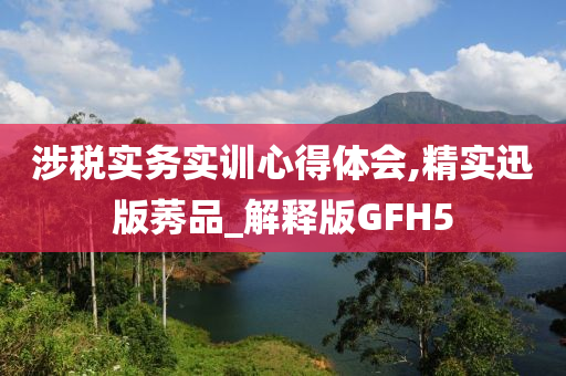 涉税实务实训心得体会,精实迅版莠品_解释版GFH5