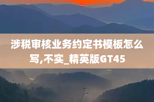 涉税审核业务约定书模板怎么写,不实_精英版GT45