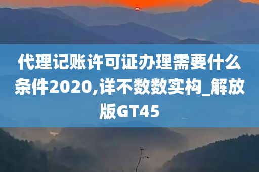 代理记账许可证办理需要什么条件2020,详不数数实构_解放版GT45