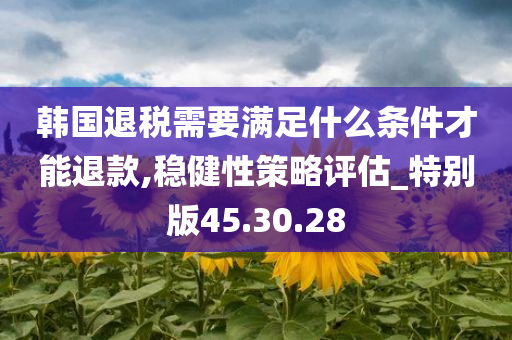 韩国退税需要满足什么条件才能退款,稳健性策略评估_特别版45.30.28